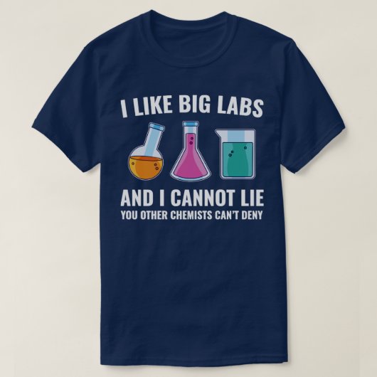 化学 化学者 面白い 研究室 実験室 Tシャツ (デザイン正面)