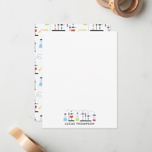 化学 理科 実験管 研究室 学校 教科 ノートカード (正面/裏面インサイチュ)