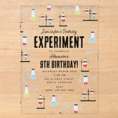 化学 理科 実験 キッズ 誕生日 パーティー アクリル招待状 (正面)