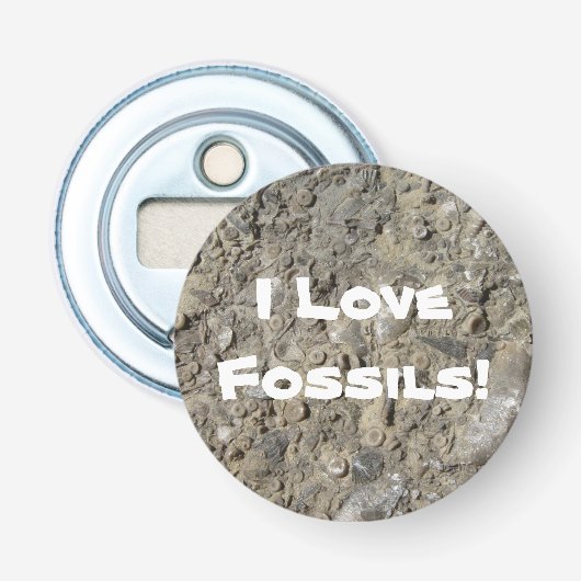 化石が大好き！(化石ハッシュプリント) 栓抜き (正面)