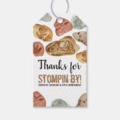 化石の恐竜の誕生日パーティーの好意ギフトラベル ギフトタグ (正面)