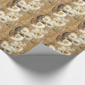 化石の貝が付いている有史以前の背景 ラッピングペーパー (角)