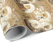 化石の貝が付いている有史以前の背景 ラッピングペーパー (ロールコーナー)