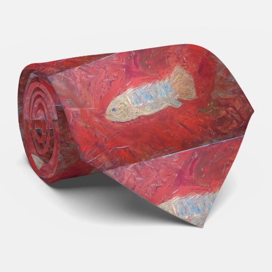 化石の魚のタイ ネクタイ (ロール)