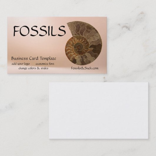 化石アンモナイトの写真 名刺 (正面/裏面)