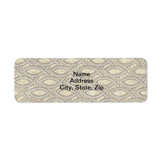 化石イエズスの魚 ラベル (正面)