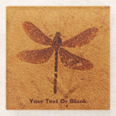 化石トンボ ガラスコースター (正面)