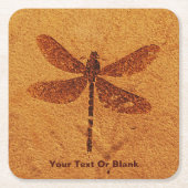 化石トンボ スクエアペーパーコースター (正面)
