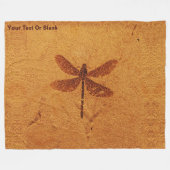 化石トンボ フリースブランケット (正面(横))