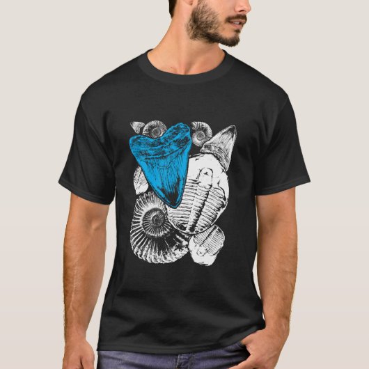 化石ハンター古生物学長袖Tシャツ Tシャツ (正面)