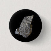 化石化ファーン葉ズロック自然写真 缶バッジ (正面)