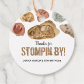 化石恐竜の誕生日パーティーメッセージカード フェイバータグ (正面)