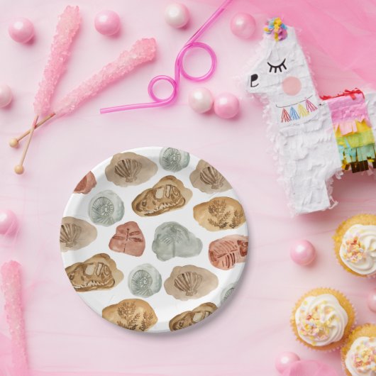 化石恐竜の誕生日パーティー紙プレート ペーパープレート (パーティー)