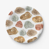 化石恐竜の誕生日パーティー紙プレート ペーパープレート (正面)