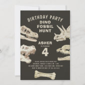 化石恐竜の誕生日パーティー 招待状 (正面)