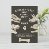 化石恐竜の誕生日パーティー 招待状 (スタンド正面)