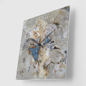 化石木 スクエア壁時計 (傾斜)