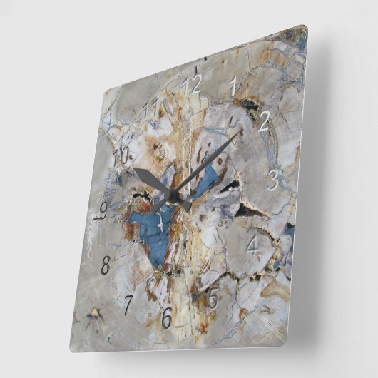 化石木 スクエア壁時計 (傾斜)