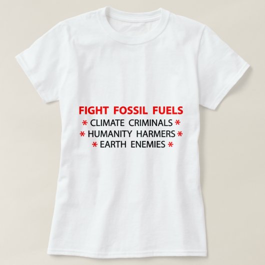 化石燃料と闘う Tシャツ (デザイン正面)