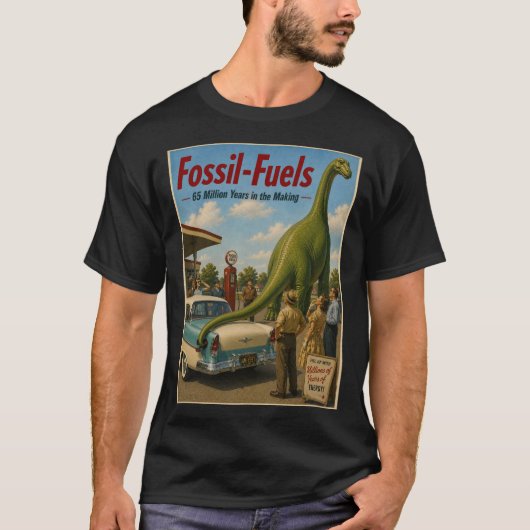 化石燃料のフェイク広告Tシャツ Tシャツ (正面)