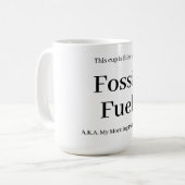 化石燃料15oz。マグ コーヒーマグカップ (正面左)