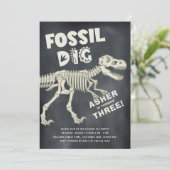 化石発掘 恐竜の誕生日パーティー 招待状 (スタンド正面)