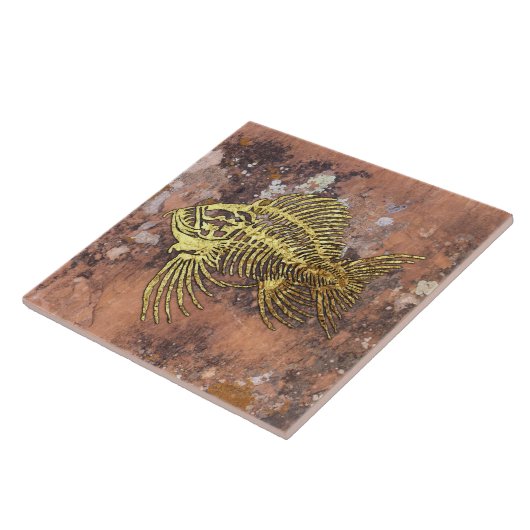 化石魚陶瓦 タイル (側面)