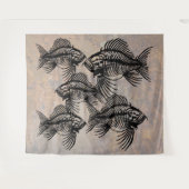 化石魚 タペストリー (正面(横))