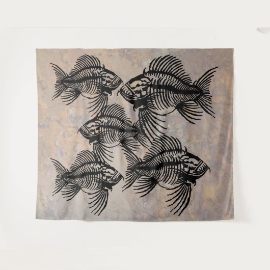 化石魚 タペストリー (正面(横))