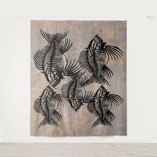 化石魚 タペストリー (正面)