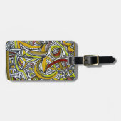 化石-抽象美術インク落書き ラゲッジタグ (正面横)