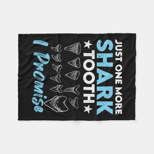 化石Hを約束するサメおもしろい歯をもう一つ フリースブランケット (正面(横))