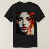化粧した女性 Tシャツ (デザイン正面)
