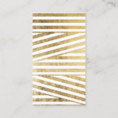 化粧のこんにちはタイポグラフィの金ゴールドは縞で飾ります 名刺 (裏面)