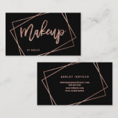 化粧ののどの幾何学的なばら色の金ゴールドの原稿 名刺 (正面/裏面)