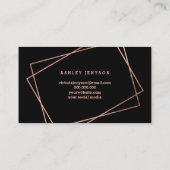 化粧ののどの幾何学的なばら色の金ゴールドの原稿 名刺 (裏面)