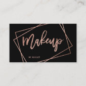 化粧ののどの幾何学的なばら色の金ゴールドの原稿 名刺 (正面)