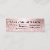 化粧のばら色の金ゴールドのグリッターの金属輝きの紙吹雪 スキニー名刺 (裏面)