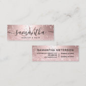 化粧のばら色の金ゴールドのグリッターの金属輝きの紙吹雪 スキニー名刺 (正面/裏面)