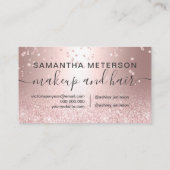 化粧のばら色の金ゴールドのグリッターの金属輝きの紙吹雪 予約カード (裏面)