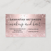 化粧のばら色の金ゴールドのグリッターの金属輝きの紙吹雪 名刺 (裏面)