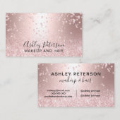 化粧のばら色の金ゴールドのグリッターの金属輝きの紙吹雪 名刺 (正面/裏面)