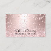 化粧のばら色の金ゴールドのグリッターの金属輝きの紙吹雪 名刺 (正面)