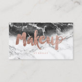 化粧のばら色の金ゴールドのタイポグラフィの白黒の大理石 名刺 (正面)
