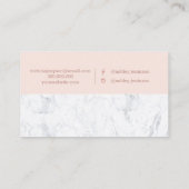 化粧のばら色の金ゴールドのタイポグラフィの赤面の白の大理石 名刺 (裏面)