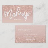 化粧のアポイントメントのタイポグラフィの赤面のばら色の金ゴールド 予約カード (正面/裏面)