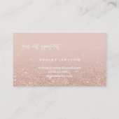 化粧のアポイントメントのタイポグラフィの赤面のばら色の金ゴールド 予約カード (裏面)