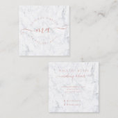 化粧のイニシャルのロゴのモダンな大理石のミニマリスト スクエア名刺 (正面/裏面)