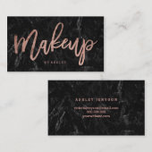 化粧のエレガントなのどのばら色の金ゴールドの原稿の黒の大理石 名刺 (正面/裏面)
