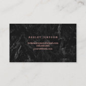 化粧のエレガントなのどのばら色の金ゴールドの原稿の黒の大理石 名刺 (裏面)